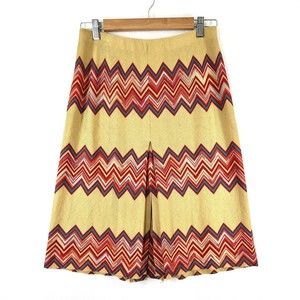 Missoni Orange Label Skirt Womens Size 42 Knit Wool Blend Chevron Made in Italy